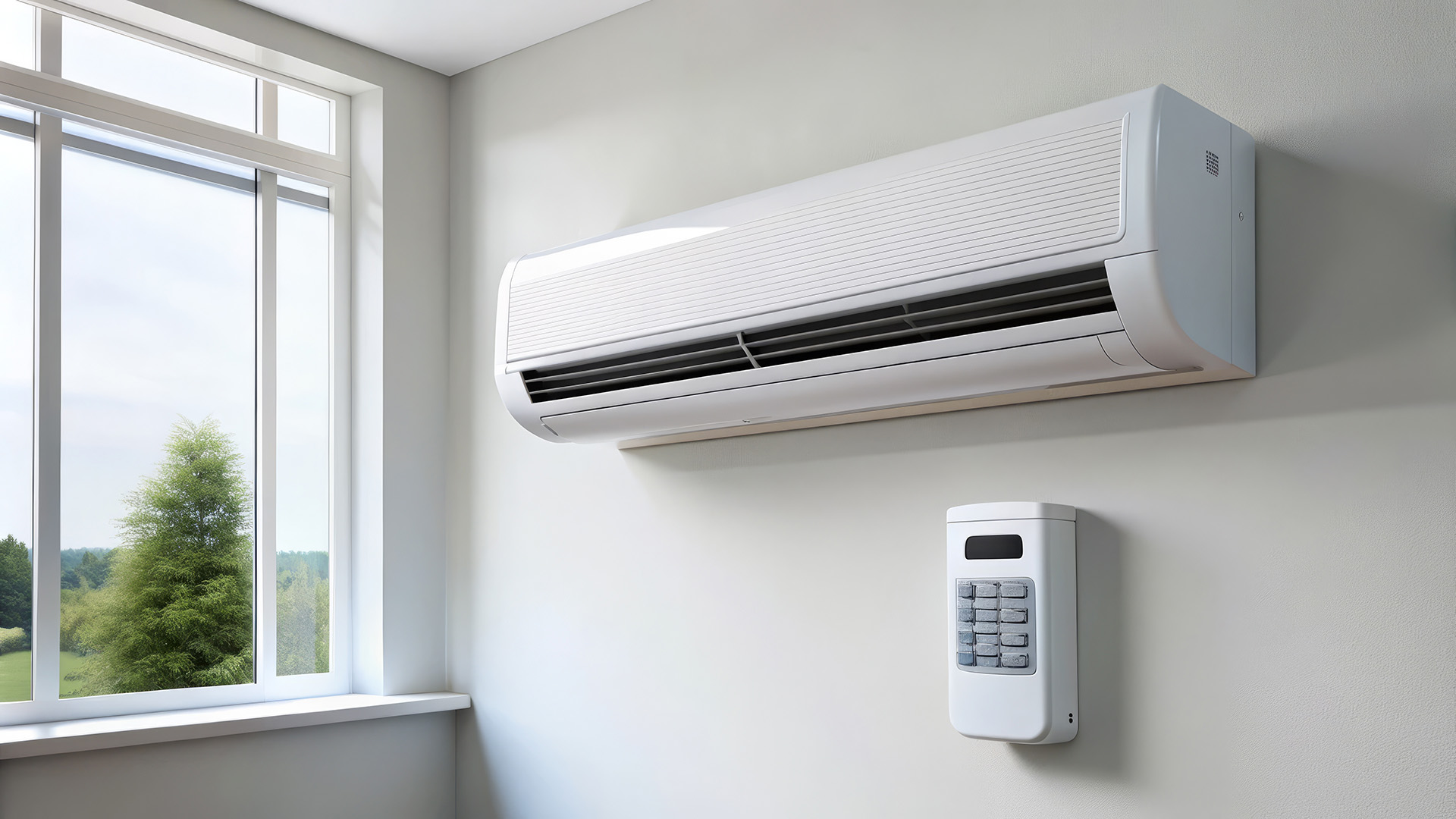 A ductless mini-split unit